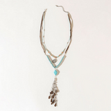 Two Moons Spell Earrings in Mesa Blue Necklace