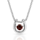 Dancing Birthstone Horseshoe Necklace