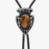 Cowboy Arrow Head Tiger Eye Bolo Tie