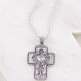 Western Stone Cross Pendant Necklace