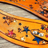 Hand Tooled Star Spur Straps BTB