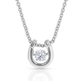 Dancing Birthstone Horseshoe Necklace