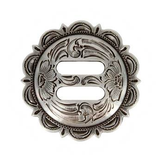 Antique Silver Slotted Scalloped Concho 1 1/4"