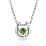 Dancing Birthstone Horseshoe Necklace