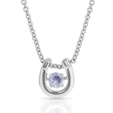 Dancing Birthstone Horseshoe Necklace