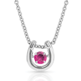 Dancing Birthstone Horseshoe Necklace