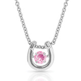 Dancing Birthstone Horseshoe Necklace