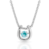 Dancing Birthstone Horseshoe Necklace
