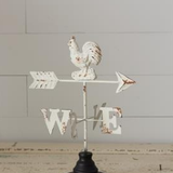 Distressed White Chicken Weather Vane