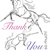 Thank You Card: Sketch Book Horses
