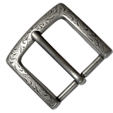 Western Floral Engraved Antique Silver Belt Buckle SQUARE