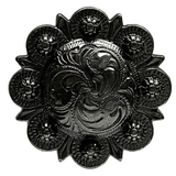 Gunmetal Western Floral Engraved Berry Concho 1 1/4"