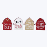 Wood Barn Holiday Tabletop Sign Assort