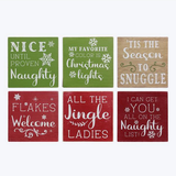 Wooden Holiday Tabletop Sign Assort