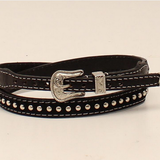 Studded Calf Hair Leather Hatband