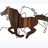 Wood and Wire Running Horses Wall Art