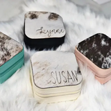 Cowhide Jewely Travel Case