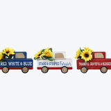 Wood Red, White, & Blue Tabletop Flower Truck Assorted