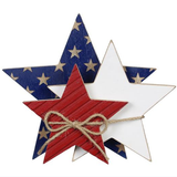 Wood American Stars Tabletop Decor