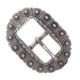 Engraved Bridle Buckle Antique Silver 5/8"