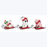 Resin Country Christmas Animal on Sled