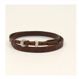 Tooled Feather Leather Hat Band