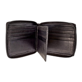 4 1/2" Black Leather Zipper Wallet