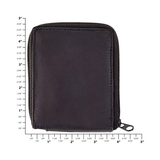 4 1/2" Black Leather Zipper Wallet