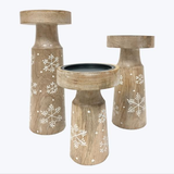 Mango Wood Candle Holders Set of 3