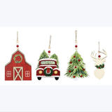 Wood Country Christmas Ornaments