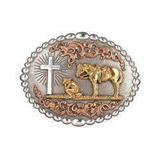 Nocona Bead Edge Praying Cowboy Buckle