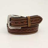Ariat Mens Belt Buck Stitching Floral Tooled