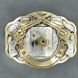 Crumrine Double Barrel Ace of Spades Buckle