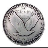 1'' Antique Silver Flying Eagle Coin Reproduction Concho