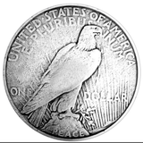 1-1/2'' Antique Silver Peace Dollar Eagle Coin Reproduction Concho