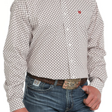 Mens Cinch Geometric Print Western Shirt