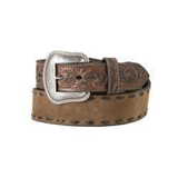 Nocona Mens Belt 1 7/8" - 1 1/2" Roughout Buck Lacing Tan