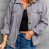 Shaunna Ribbed Corduroy Long Sleeve Jacket