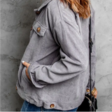 Shaunna Ribbed Corduroy Long Sleeve Jacket