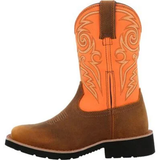 Kids Youth 8" Western Brown and Orange