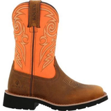 Kids Youth 8" Western Brown and Orange