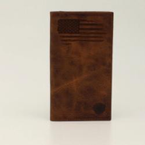 Ariat Rodeo Distressed Stitch USA Flag Shield Logo Wallet