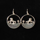 Silver Strike Ladies Earrings Round Horse Cactus Silver