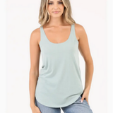 Scoop Neck Round Hem Tank Top