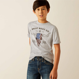 Kids Ariat Long Live Freedom T-Shirt- Grey