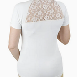 Ladies Magda Lace Short Sleeve Show Shirt -White