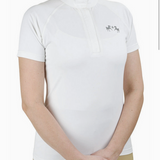 Ladies Magda Lace Short Sleeve Show Shirt -White