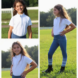 Children's Cara Short Sleeve Show Shirt-White