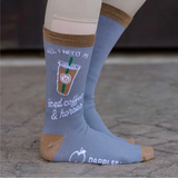 Knit Crew Socks - Iced Coffee & Horses One Size
