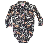 Infant Horse Flowers L/S Romper